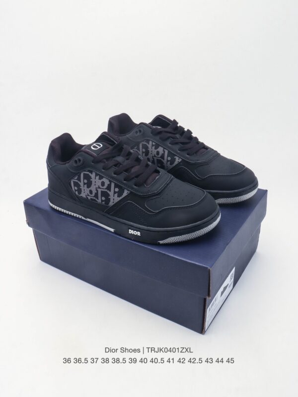 sy_no_0E99B0BC7240947BF5D098C55E8F7BF4_8 Dior Black Leather White Oblique Low Sneaker
