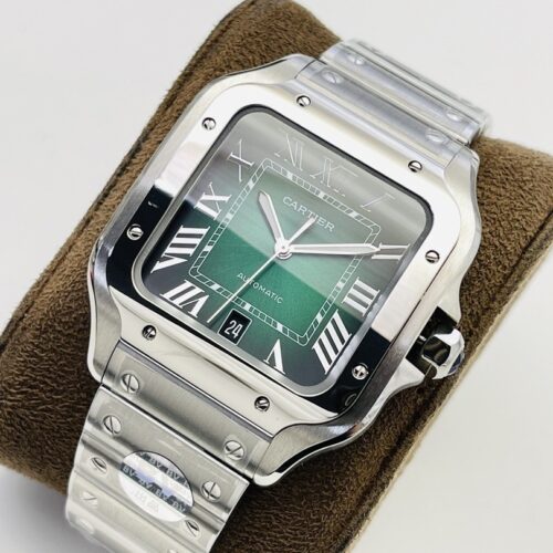Cartier Shandushi series automatic mechanical movement 100 meter waterproof men's watch Swiss watch  green dial stainless steel strap