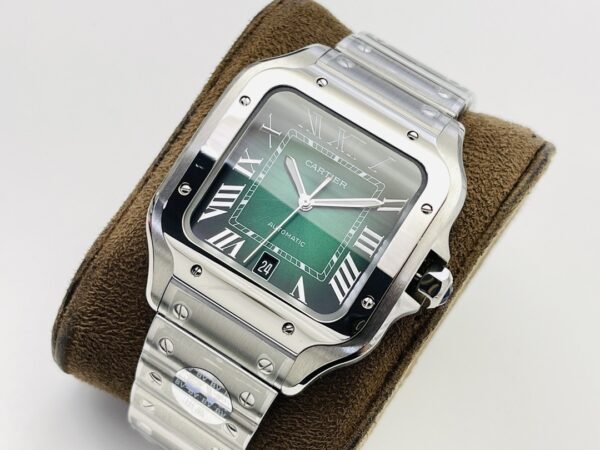 Cartier Shandushi series automatic mechanical movement 100 meter waterproof men's watch Swiss watch  green dial stainless steel strap