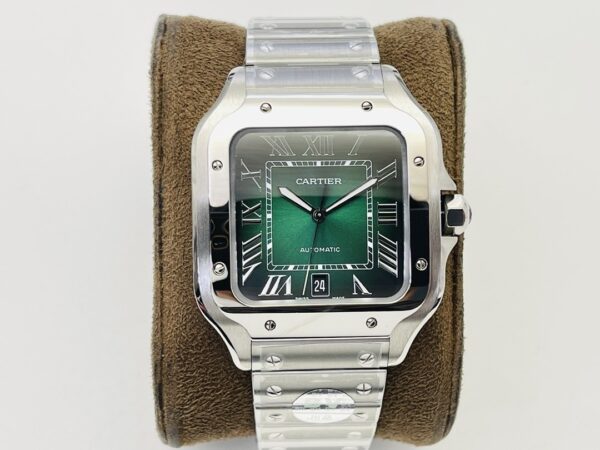 Cartier Shandushi series automatic mechanical movement 100 meter waterproof men's watch Swiss watch  green dial stainless steel strap