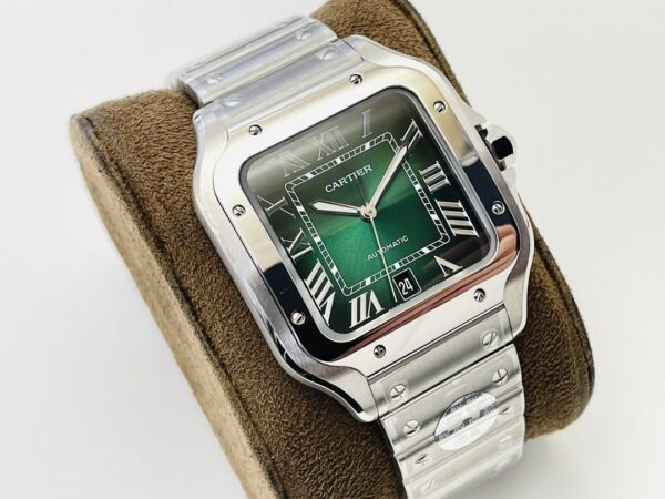 Cartier Shandushi series automatic mechanical movement 100 meter waterproof men's watch Swiss watch  green dial stainless steel strap