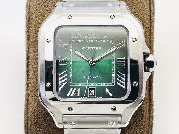 Cartier Shandushi series automatic mechanical movement 100 meter waterproof men's watch Swiss watch  green dial stainless steel strap