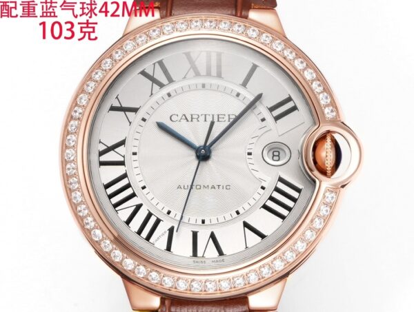 Cartier Ballon Bleu leather strap couple mechanical watch men's and women's watches