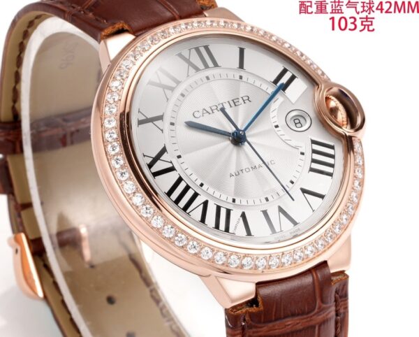 Cartier Ballon Bleu leather strap couple mechanical watch men's and women's watches