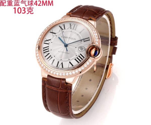 Cartier Ballon Bleu leather strap couple mechanical watch men's and women's watches