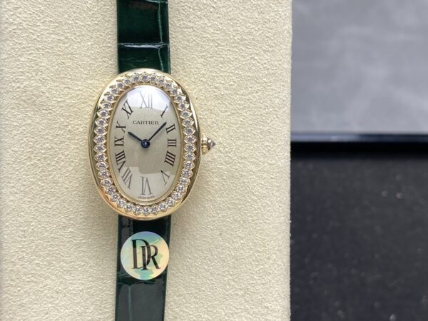 Cartier bathtub series quartz movement 30 meter waterproof women's watch Swiss watch 31.4 * 23.09mm beige dial
