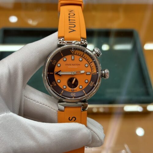 sy_no_12CD15994069FD790DD36B44A9BA1790_0 LOUIS VUITTON TABOUR series watch with automatic mechanical movement and rubber strap 44mm men's watch, 100 meter waterproof