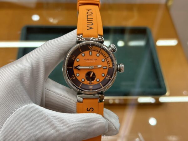 sy_no_12CD15994069FD790DD36B44A9BA1790_0 LOUIS VUITTON TABOUR series watch with automatic mechanical movement and rubber strap 44mm men's watch, 100 meter waterproof