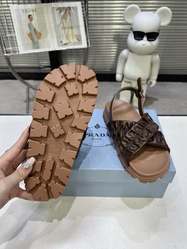 sy_no_134E0DE900F68A63FF12289C949D070D_6 Prada Tan Ruched Cross-Strap Platform Sandal