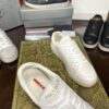sy_no_136711FF87369E866713A53F55BA6C5C_4 Prada Off-White Leather Metal-Triangle Vulcanized-Sole Sneaker