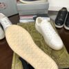 sy_no_136711FF87369E866713A53F55BA6C5C_6 Prada Off-White Leather Metal-Triangle Vulcanized-Sole Sneaker