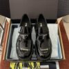 Prada Black Patent Silver Triangle Chunky Loafer