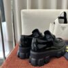 Prada Black Patent Silver Triangle Chunky Loafer