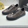 Philipp Plein Brown Vintage Leather Metal-Logo Low-Top Sneaker