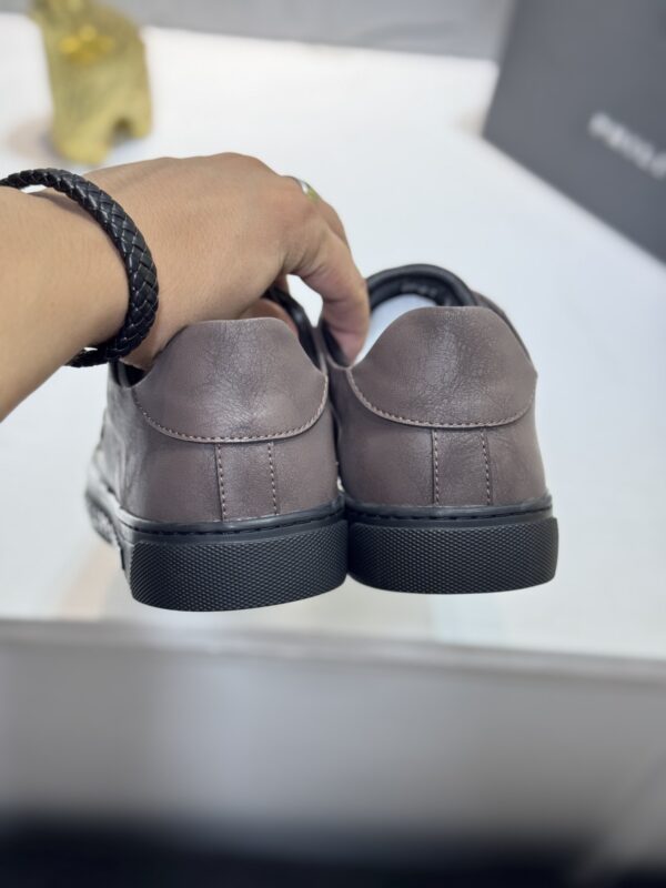 Philipp Plein Brown Vintage Leather Metal-Logo Low-Top Sneaker