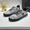 Philipp Plein Silver-Grey Crystal Hexagon-Logo Low-Top Sneaker