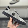 Philipp Plein Silver-Grey Crystal Hexagon-Logo Low-Top Sneaker
