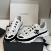 sy_no_1629F2D60DE02E8BE6ED73BFF8A99919_0 Chanel White and Black Leather Low-Top Sneaker with Suede Toe Cap and CC Logo