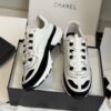 sy_no_1629F2D60DE02E8BE6ED73BFF8A99919_3 Chanel White and Black Leather Low-Top Sneaker with Suede Toe Cap and CC Logo