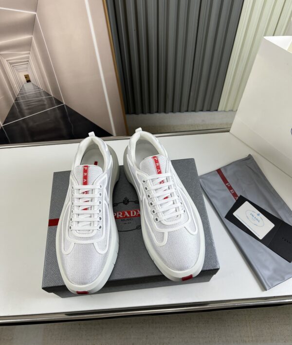 sy_no_167D85C02AE4165360BFAD2A00B7572D_4 Prada White Mesh Chunky Platform Sneaker