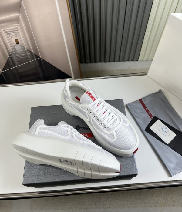 sy_no_167D85C02AE4165360BFAD2A00B7572D_8 Prada White Mesh Chunky Platform Sneaker