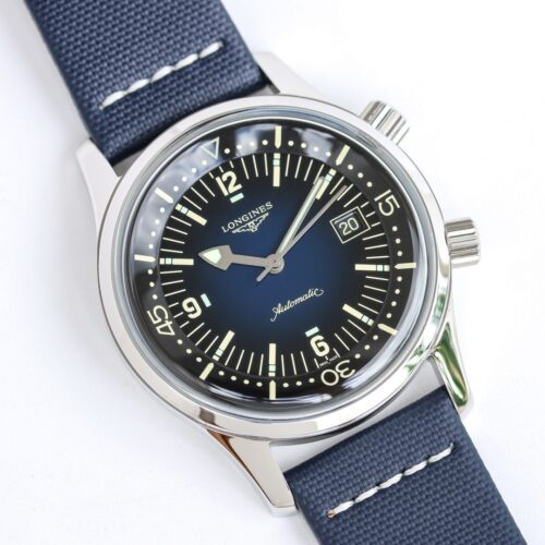 sy_no_167F9DE22FE379F6298809D42193EF12_0 LONGINES Longines Classic Reproduction Legendary Diving Series Automatic Mechanical Movement 300m Waterproof Men's Watch Swiss Watch Blue Dial Stainless Steel Case Leather Strap