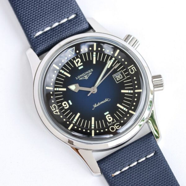 sy_no_167F9DE22FE379F6298809D42193EF12_0 LONGINES Longines Classic Reproduction Legendary Diving Series Automatic Mechanical Movement 300m Waterproof Men's Watch Swiss Watch Blue Dial Stainless Steel Case Leather Strap