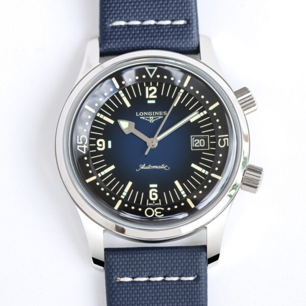 sy_no_167F9DE22FE379F6298809D42193EF12_1 LONGINES Longines Classic Reproduction Legendary Diving Series Automatic Mechanical Movement 300m Waterproof Men's Watch Swiss Watch Blue Dial Stainless Steel Case Leather Strap