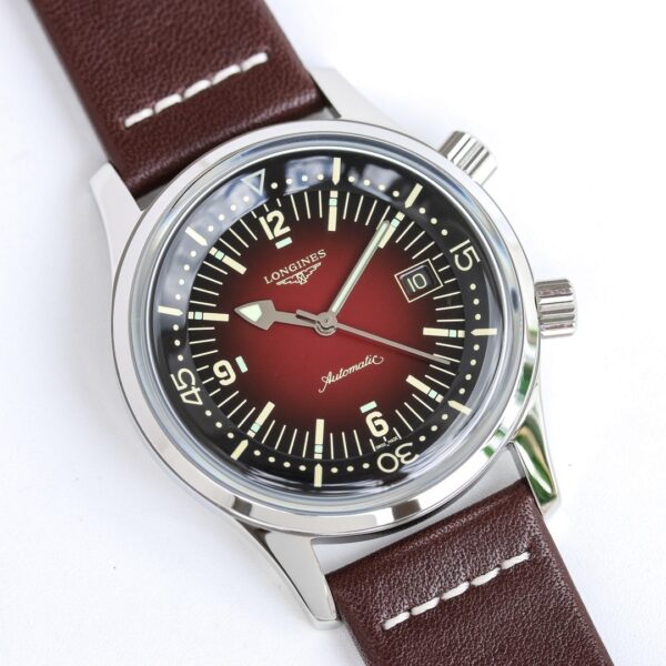 sy_no_167F9DE22FE379F6298809D42193EF12_2 LONGINES Longines Classic Reproduction Legendary Diving Series Automatic Mechanical Movement 300m Waterproof Men's Watch Swiss Watch Blue Dial Stainless Steel Case Leather Strap