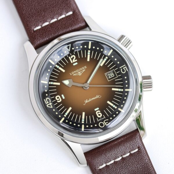sy_no_167F9DE22FE379F6298809D42193EF12_4 LONGINES Longines Classic Reproduction Legendary Diving Series Automatic Mechanical Movement 300m Waterproof Men's Watch Swiss Watch Blue Dial Stainless Steel Case Leather Strap