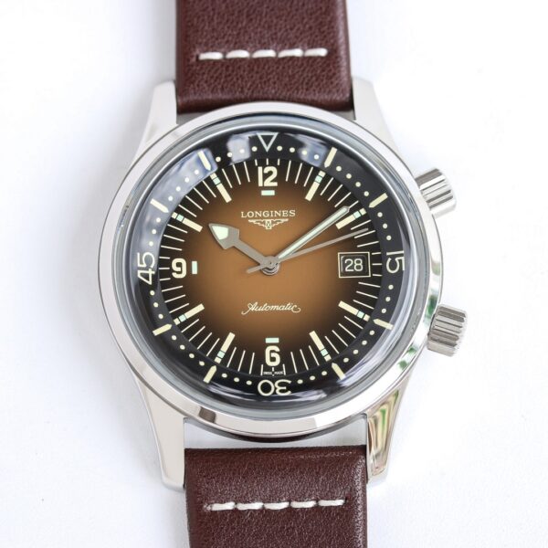 sy_no_167F9DE22FE379F6298809D42193EF12_5 LONGINES Longines Classic Reproduction Legendary Diving Series Automatic Mechanical Movement 300m Waterproof Men's Watch Swiss Watch Blue Dial Stainless Steel Case Leather Strap