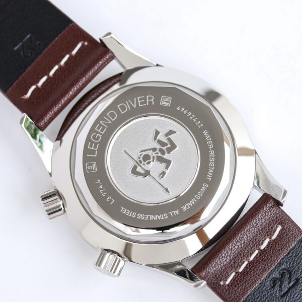 sy_no_167F9DE22FE379F6298809D42193EF12_6 LONGINES Longines Classic Reproduction Legendary Diving Series Automatic Mechanical Movement 300m Waterproof Men's Watch Swiss Watch Blue Dial Stainless Steel Case Leather Strap