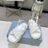 Prada White Satin Ruched Cross-Strap Platform Sandal