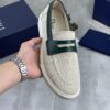 sy_no_1820EB1EB5EFB5A8551F7CBC802A8394_0 Dior Beige Canvas Green Leather Penny Loafer