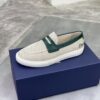 sy_no_1820EB1EB5EFB5A8551F7CBC802A8394_3 Dior Beige Canvas Green Leather Penny Loafer