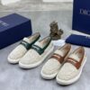 sy_no_1820EB1EB5EFB5A8551F7CBC802A8394_9 Dior Beige Canvas Green Leather Penny Loafer