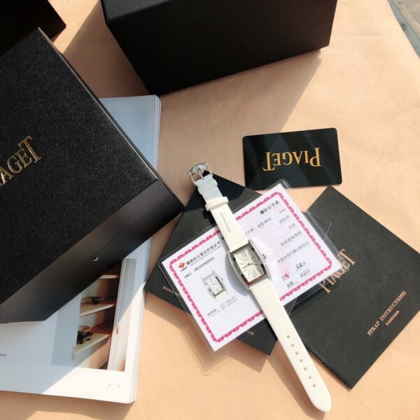 sy_no_199404A283F143978F9FDCF6B0D60FDB_1 - 副本 Piaget Jewelry Watch Series Quartz Movement White Dial 18K Rose Gold Case Satin Strap