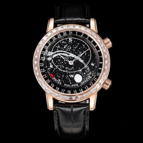 PATEK PHILIPPE Patek Philippe Watch Series Automatic Mechanical Movement Starry Sky World Diamond studded Men's Watch Swiss Watch Black Dial