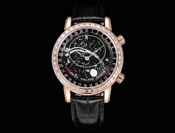 PATEK PHILIPPE Patek Philippe Watch Series Automatic Mechanical Movement Starry Sky World Diamond studded Men's Watch Swiss Watch Black Dial