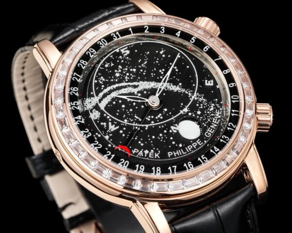 PATEK PHILIPPE Patek Philippe Watch Series Automatic Mechanical Movement Starry Sky World Diamond studded Men's Watch Swiss Watch Black Dial
