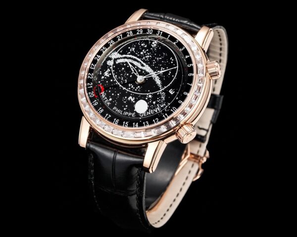 PATEK PHILIPPE Patek Philippe Watch Series Automatic Mechanical Movement Starry Sky World Diamond studded Men's Watch Swiss Watch Black Dial