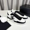 Chanel Quilted Calfskin & Suede Retro Trainer White-Black-Quilted-Calfskin