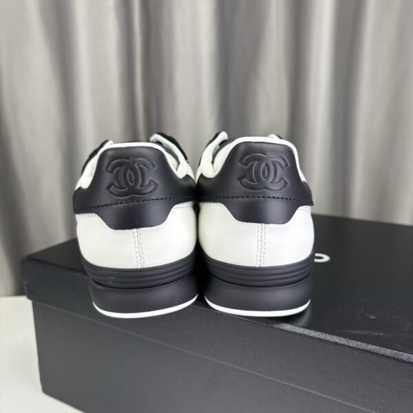 Chanel Quilted Calfskin & Suede Retro Trainer White-Black-Quilted-Calfskin
