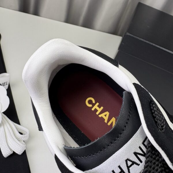 Chanel Quilted Calfskin & Suede Retro Trainer White-Black-Quilted-Calfskin