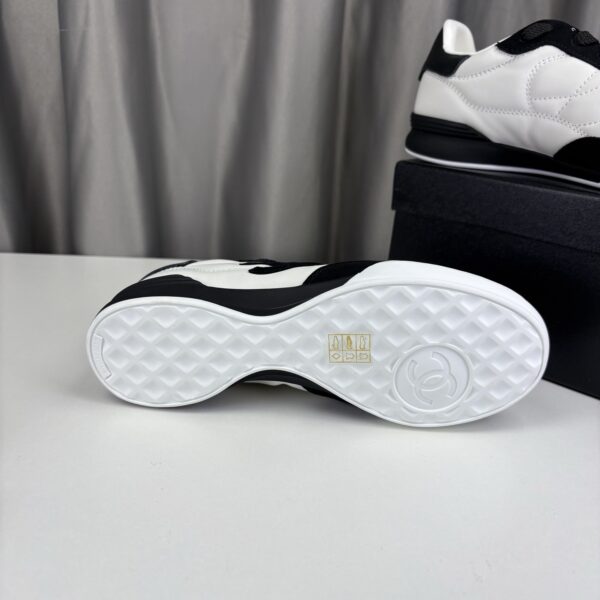 Chanel Quilted Calfskin & Suede Retro Trainer White-Black-Quilted-Calfskin