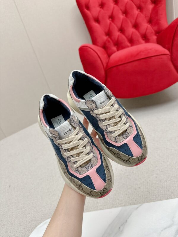 sy_no_1B750D1614F5D1BFA1D08B2D1737F512_3 Gucci Rhyton GG Canvas Sneaker in Denim Blue & Pink