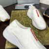 sy_no_1B84C9C09155AA6C55D2D01F890151C3_3 Prada White Knit Red-Label Slip-On Platform Sneaker