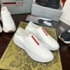 sy_no_1B84C9C09155AA6C55D2D01F890151C3_7 Prada White Knit Red-Label Slip-On Platform Sneaker
