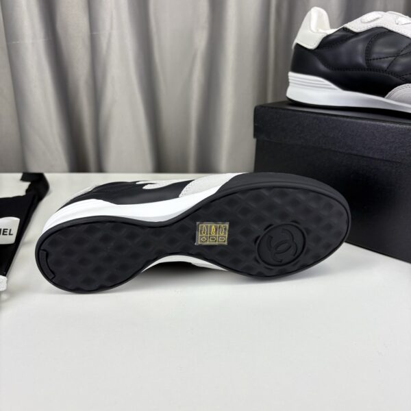 Chanel Quilted Calfskin & Suede Retro Trainer Black-White-Quilted-Calfskin