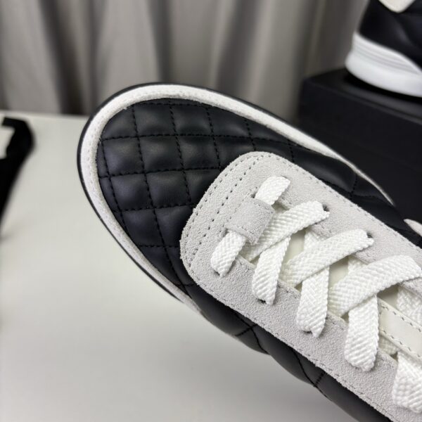 Chanel Quilted Calfskin & Suede Retro Trainer Black-White-Quilted-Calfskin